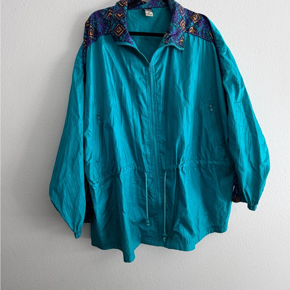 Vintage Honors Jacket Windbreaker with Patterned Collar